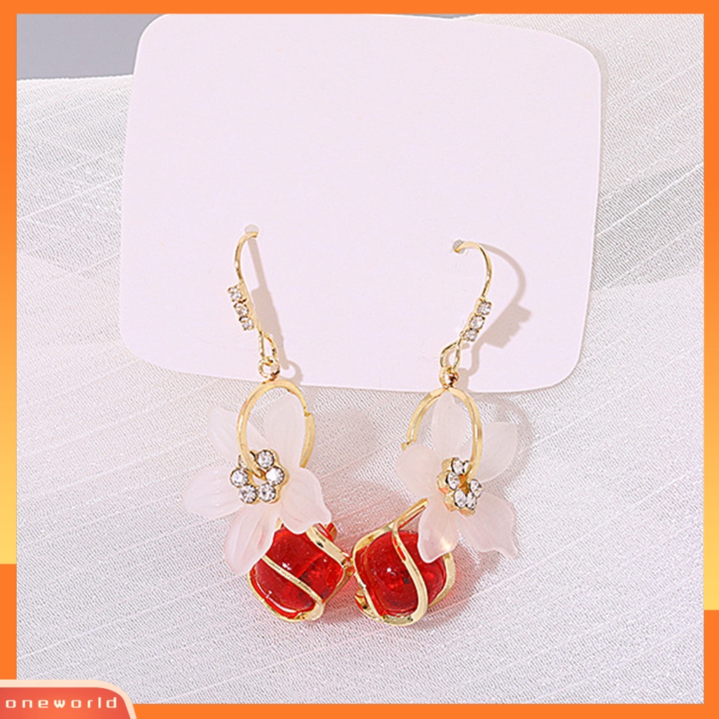 [WOD] 1pasang Anting Menjuntai Elegan Temperamental Indah Hias Meriah Wanita Manik-Manik Rumbai Liontin Anting Perhiasan Untuk Pacaran