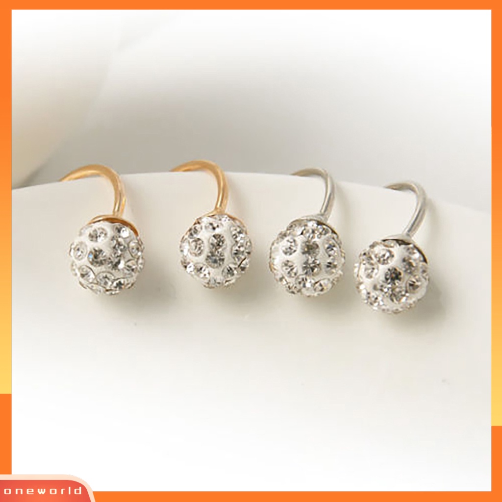 [WOD] 1pasang Ear Studs Faux Pearl Decor Jewelry Alloy Wanita Anting Tusuk Depan Belakang Untuk Pesta Ulang Tahun