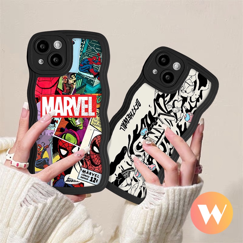 Untuk Redmi9 10C 10 12C 9C A1 10A 9A 9T A1+ Redmi Note 11s 10s 10 8 11 9s 9 11 Pro POCO M3 X3 NFC Pro Mi 11T Pro Wavy Edge Lembut Trendy V.ANS Anime M.ARVEL Graffiti Case