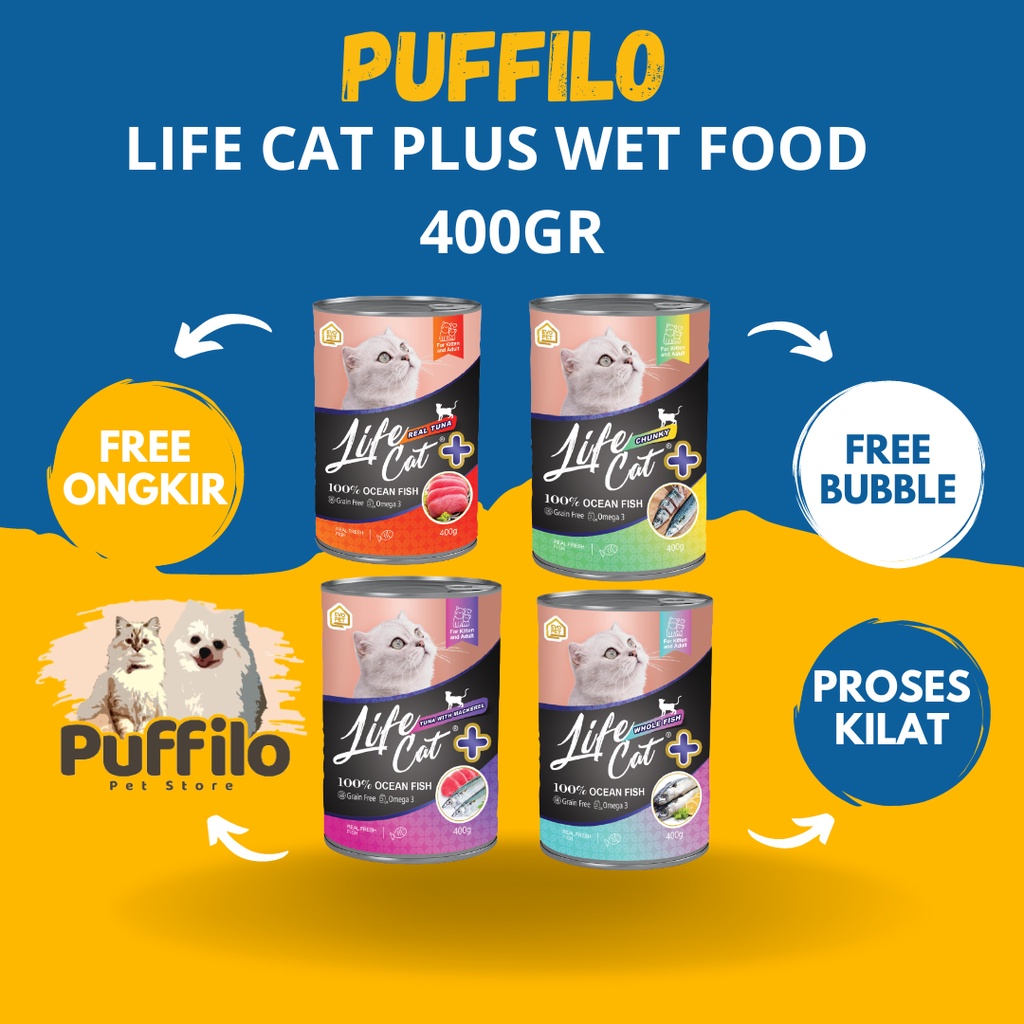 Makanan Kucing Kaleng Basah Life Cat + (PLUS)
