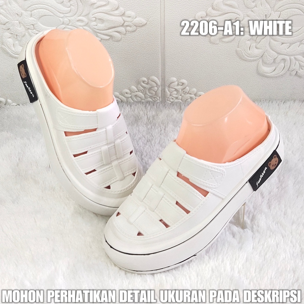 Sendal Bakpao Wanita 2206 A1 Sandal Karet Korea Kekinian AntiAir SDLWW