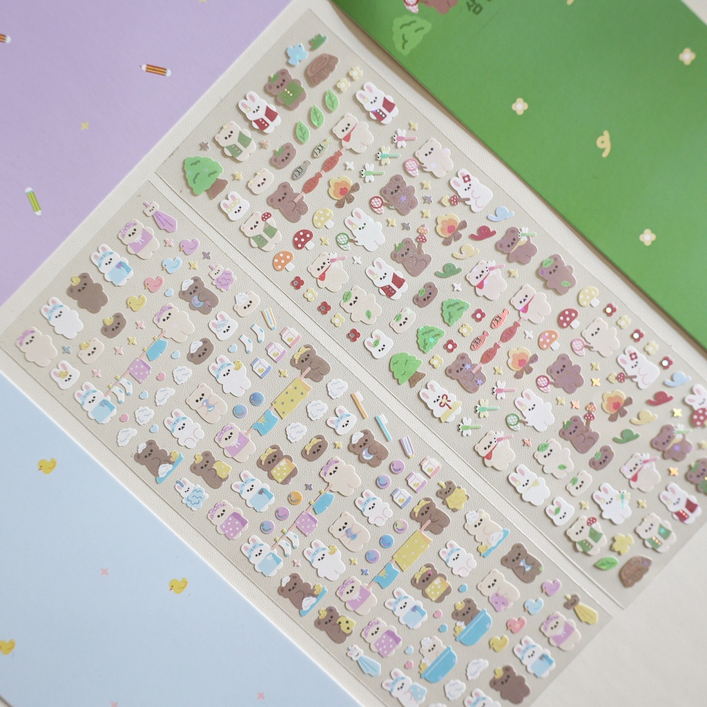 Galicici Korean New Super Besar Sheet Series Stiker/ PET Cantik Panas Silver Laser DIY Foto Dekorasi Bahan Decal