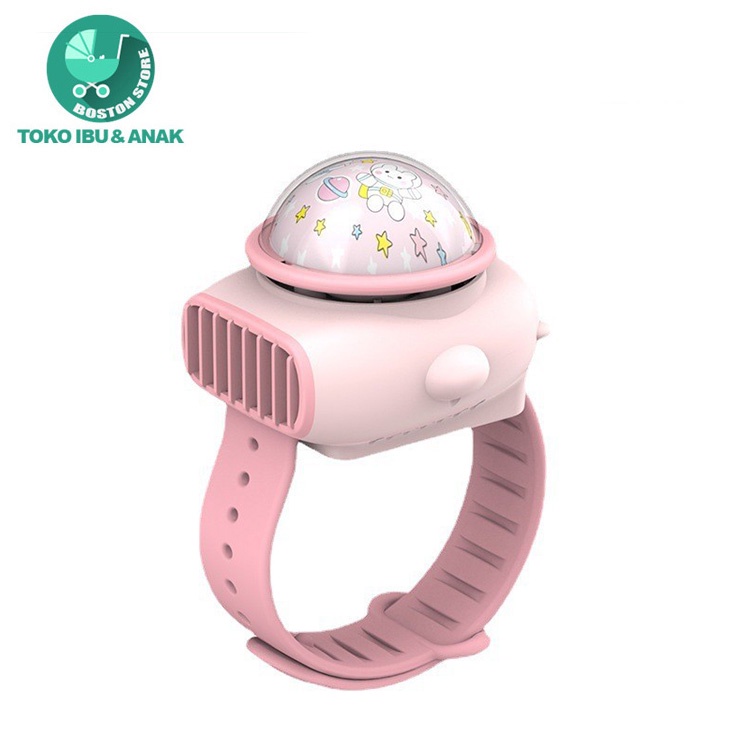 Bostonstore Kipas Angin Portable Gelang Fan Projector Listrik Kipas Mini Anak Anak / Kipas Angin Mini Bentuk Jam Tangan Portable/ Kipas Angin Tangan / Kipas Angin Tangan Portable / Kipas Angin Tangan Mini / Kipas Angin Tangan Karakter / Kipas Angin