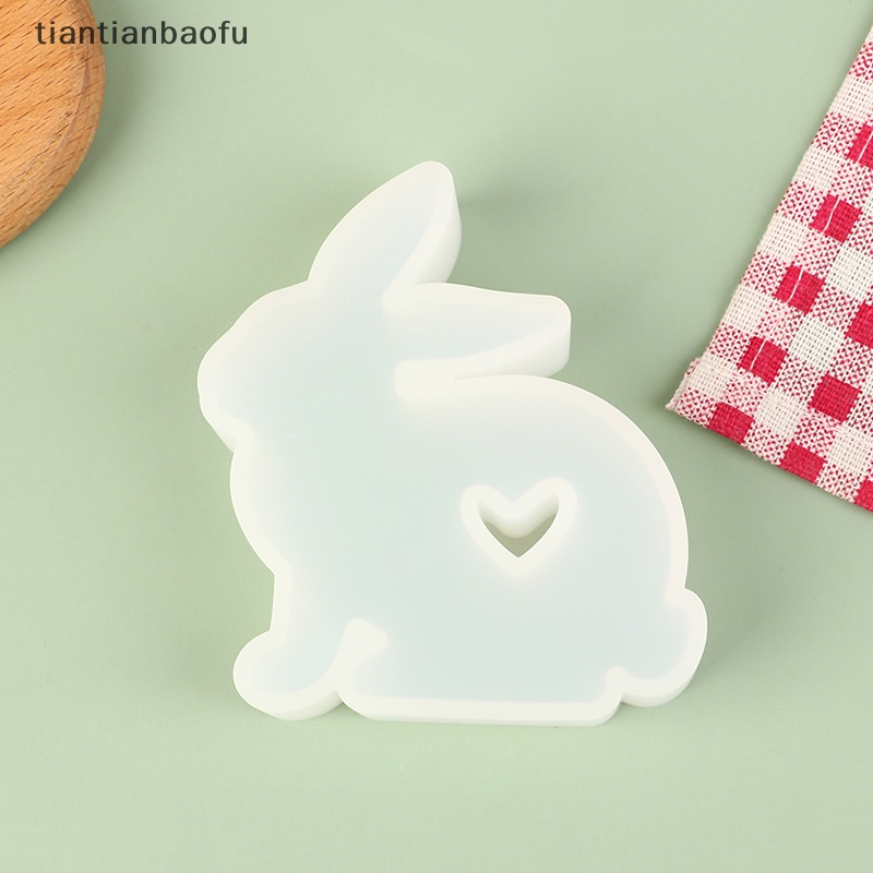 [tiantianbaofu] 1pc Cetakan Silikon Kelinci Hati Bunny Gypsum Hias Mold Butik