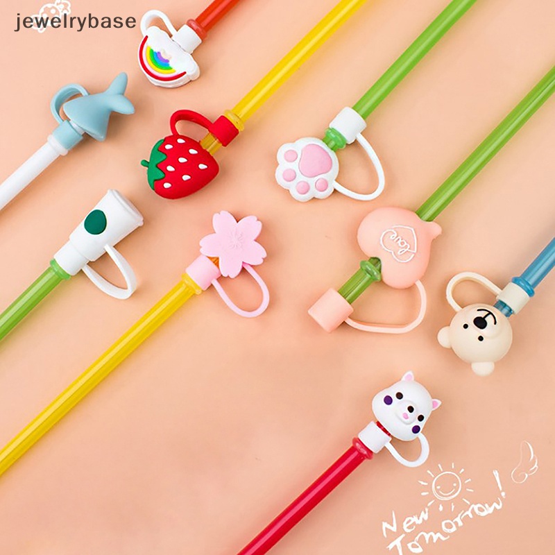 [jewelrybase] Sedotan Silikon Plug Sedotan Kartun Minum Tutup Debu Straw Tips Cover Sedotan Butik