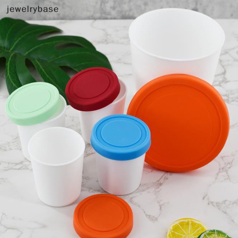 [jewelrybase] Wadah Es Krim Cup Reusable Freezer Storage Tub Dengan Tutup Sealing Ketat Butik