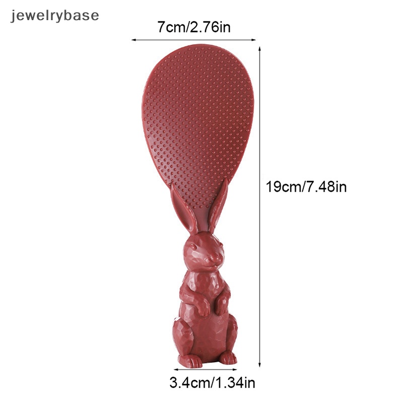 [jewelrybase] 1pc Sendok Plastik Kelinci Kartun Lucu Bisa Berdiri Rumah Sekop Beras Kelinci Butik
