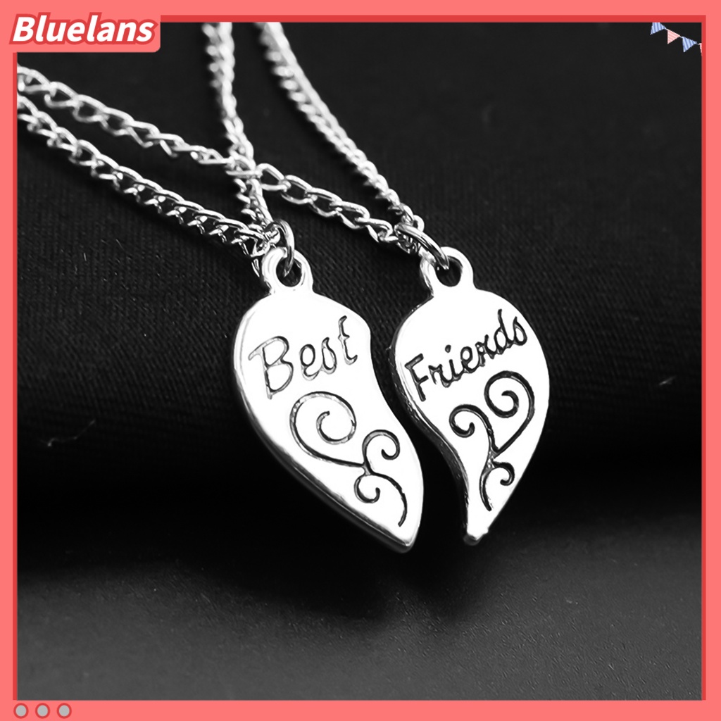 [BLS] 1pasang Kalung Wanita Best Friends Huruf Ukiran Perhiasan Freinds Matching Necklace Untuk Pesta