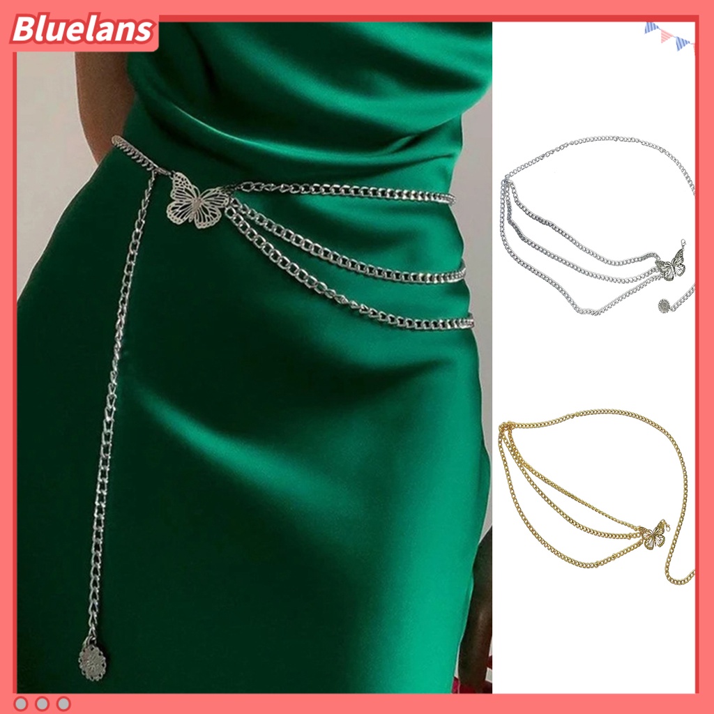 [BLS] Butterfly Waist Chain Pengerjaan Halus Menarik Praktis All-Match Fashionable Adjustable Aluminium Metal Butterfly Waist Chain Untuk Panggung