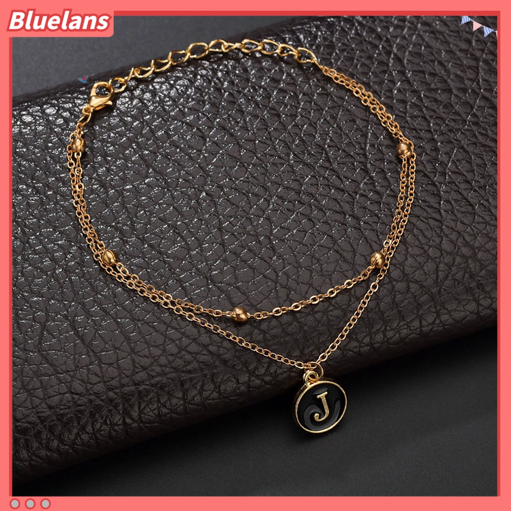 [BLS] Gelang Rantai Keren Liontin Huruf Unisex Dua Lapis Untuk Pesta