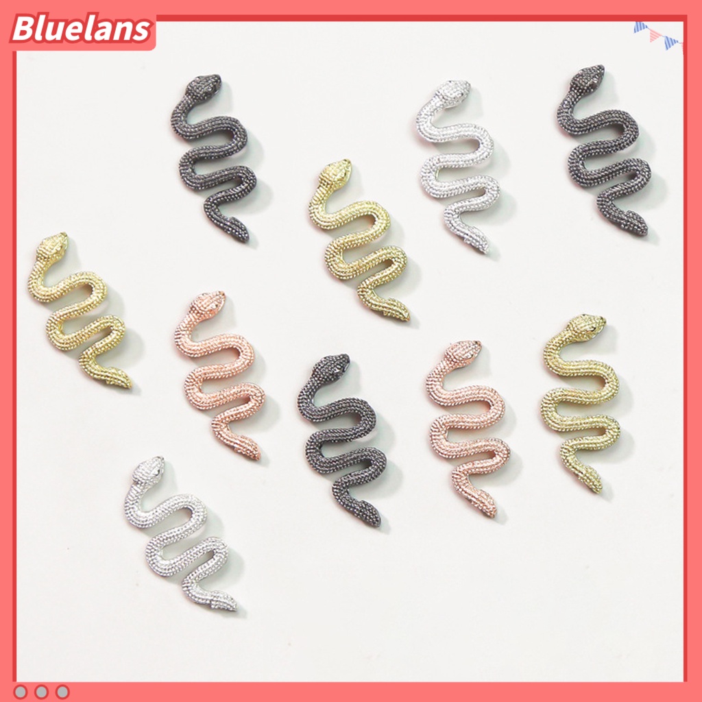 [BLM] 10pcs /Set Hiasan Kuku DIY Perhiasan Glitter Minimalis Ular Artistik Novelty Nail Jewelry Untuk Wanita