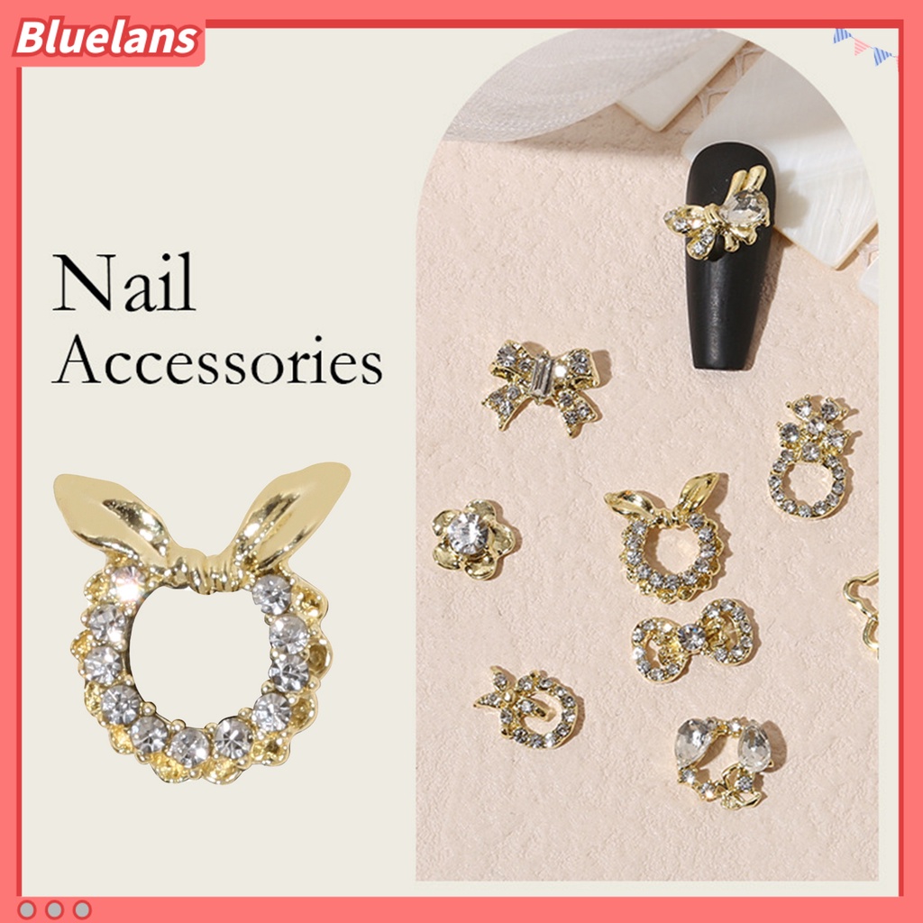 [BLM] 20pcs Hiasan Kuku Bentuk Halus Tahan Karat Alloy Bow-knot Wreath Nail Art Dekorasi Manicure Designs Perlengkapan Kuku