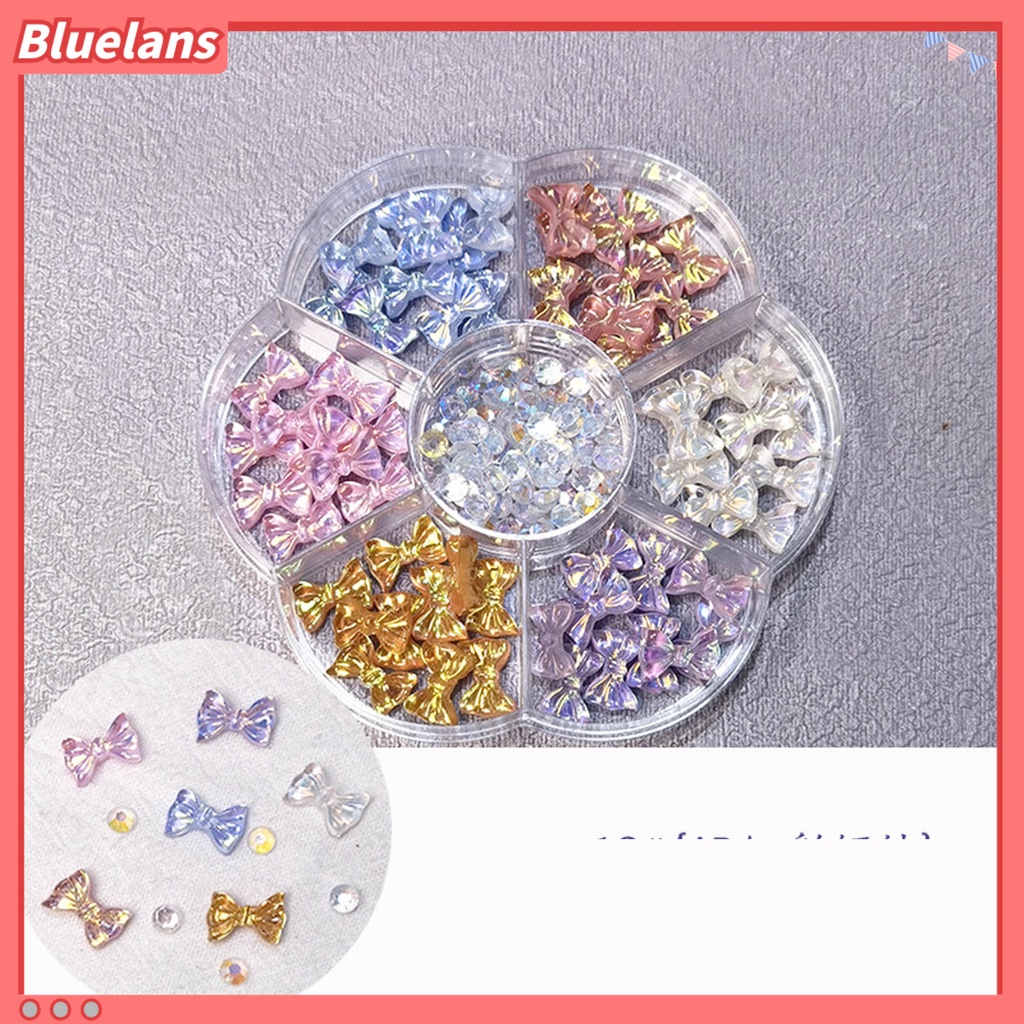 [BLM] Hiasan Kuku Beruang Kelinci Busur Bunga Berlian Imitasi Charms Mixed Set DIY Nail Art 3D Dekorasi Manicure Aksesoris