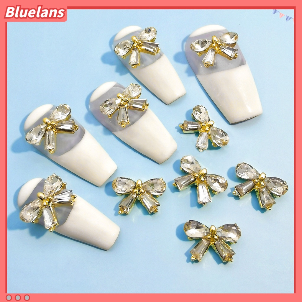 [BLM] 10pcs Berlian Imitasi Kuku Multiguna Mengkilap Tiga Dimensi Hias Anti Jatuh DIY Hadiah Nomor2023 Bow-knot Bintang Laut Nail Art Perhiasan Untuk Wanita