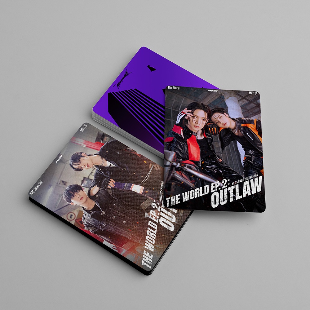 55pcs /box ATEEZ Comeback Album Photocards THE WORLD EP.2 OUTLAW Kartu Lomo Kpop Postcard