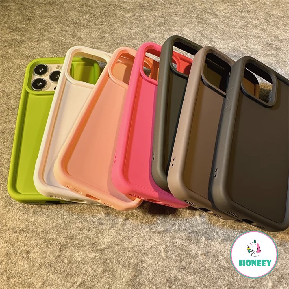 IPHONE Casing Warna Solid Simple Untuk Iphone14 Pro 13 14 11 12 Pro Max XR XS Matte Lembut TPU Silikon Shockproof Penutup Belakang