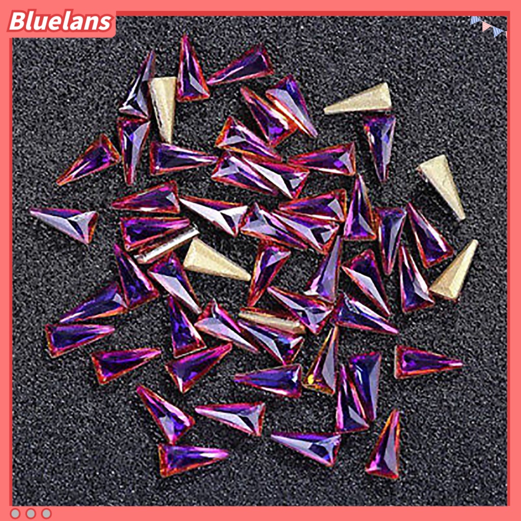 [BLM] 10pcs Wanita Segitiga Nail Art Tip Berlian Imitasi Mengkilap DIY Dekorasi Manicure Kit