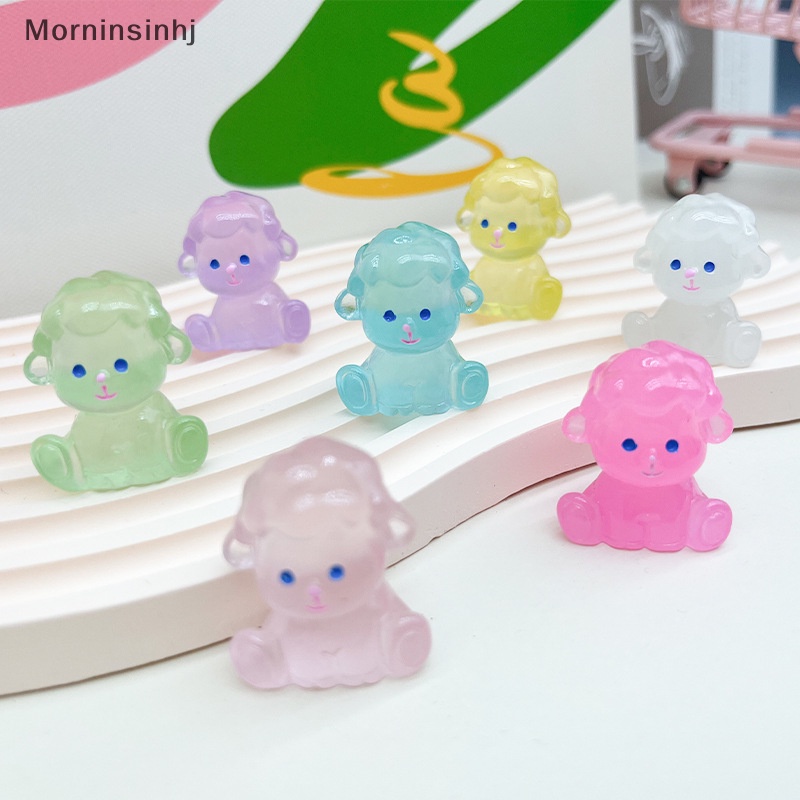 Mornin 5 Pcs Kreatif Bercahaya Kartun Lucu Doggy Neon Lanskap Mikro Kerajinan Tangan Dekorasi Rumah Miniatur Resin Craft Ornamen id