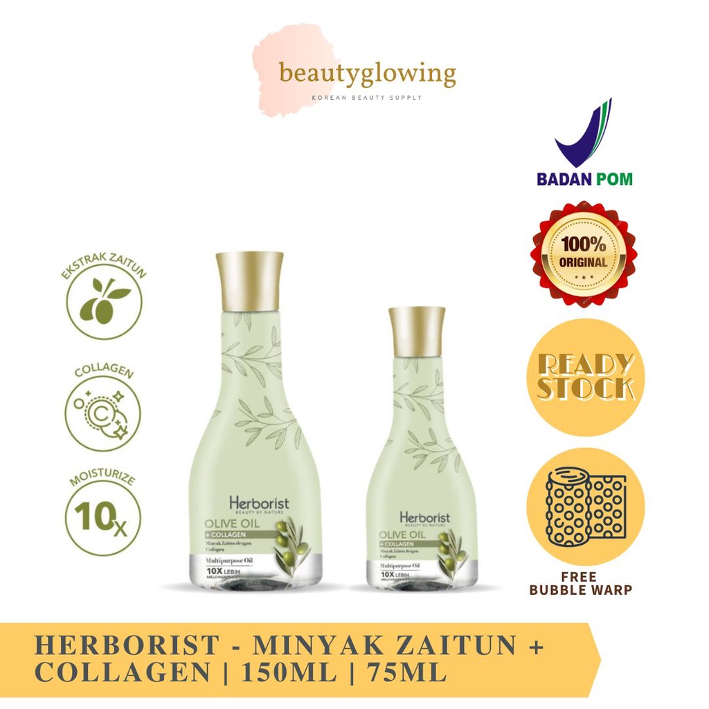 Herborist Minyak Zaitun + Collagen 150ml - 75ml | MINERAL BODY SCRUB