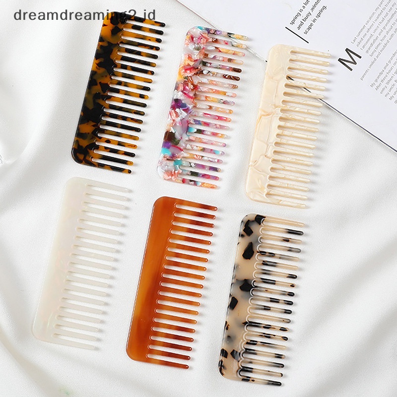 (drea) 1pcs Sisir Rambut Asetat Desain Korea Warna-Warni Hairdressing Comb Sikat Rambut //