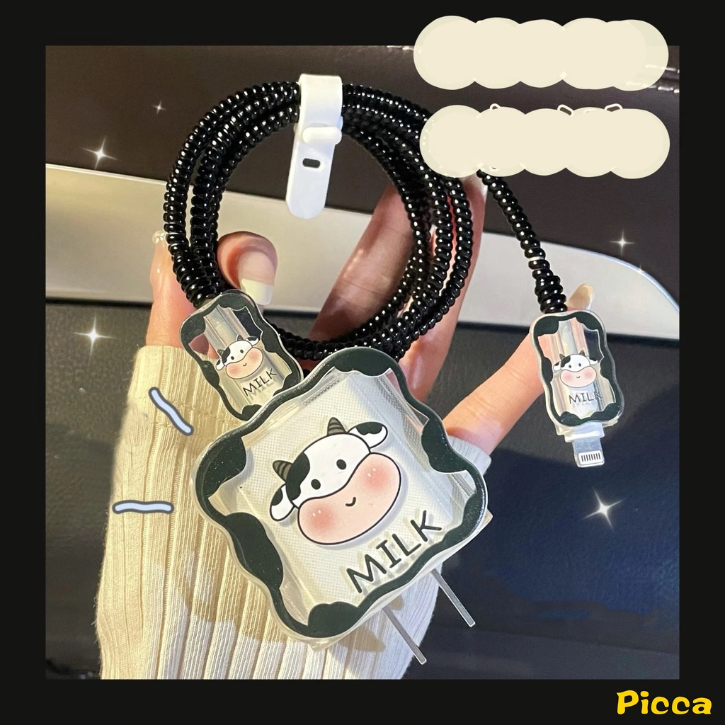 Set Lengan Kabel Data Tepi Bergelombang 5in1 Kompatibel Untuk Apple 18/20W Adaptor Charger Toy Story Cute Strawberry Bear Lovely 3D Ikatan Simpul Cinta Hati Kabel Soft Cover Dengan Pelindung Gigitan