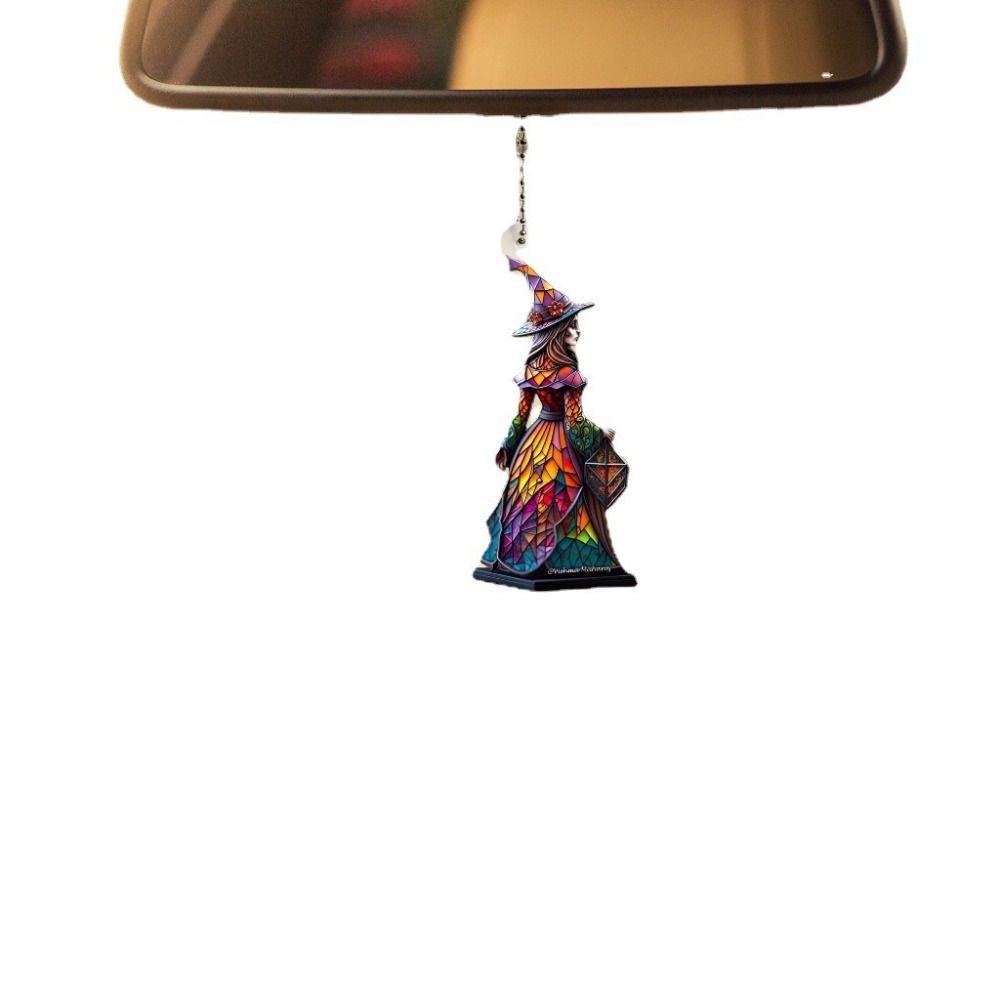 Populer 2pcs Halloween Penyihir Kreatif Pesta Hiasan Dekorasi Gantung Dekorasi Mobil