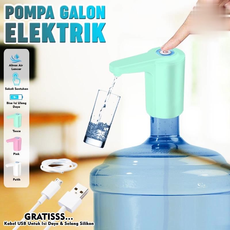 Pompa Air Galon Elektrik Cas Micro USB SX-203 Dispenser Air Galon Free USB