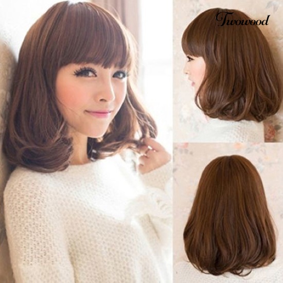 Twowood Fashion Wanita Tahan Panas Panjang Keriting Wig Rambut Kostum Cosplay Wig Penuh