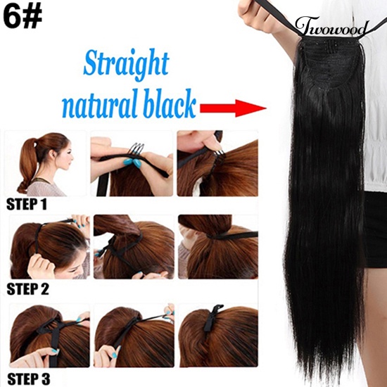 Twowood Wanita Mengikat Ponytail Ponytail Sopak Klip Dalam Ekstensi Rambut Hair Pieces