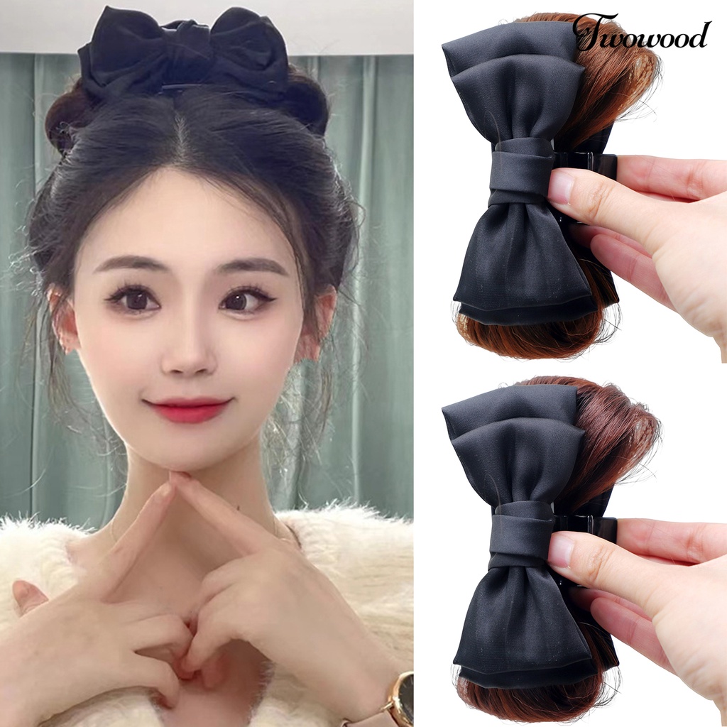 Twowood Bow Claw Clip Non-Slip Padat Musim Semi Ketat Meningkatkan Volume Rambut Tidak Jatuh Putri Alami Ikatan Simpul Simulasi Rambut Ambil Klip Styling Aksesoris