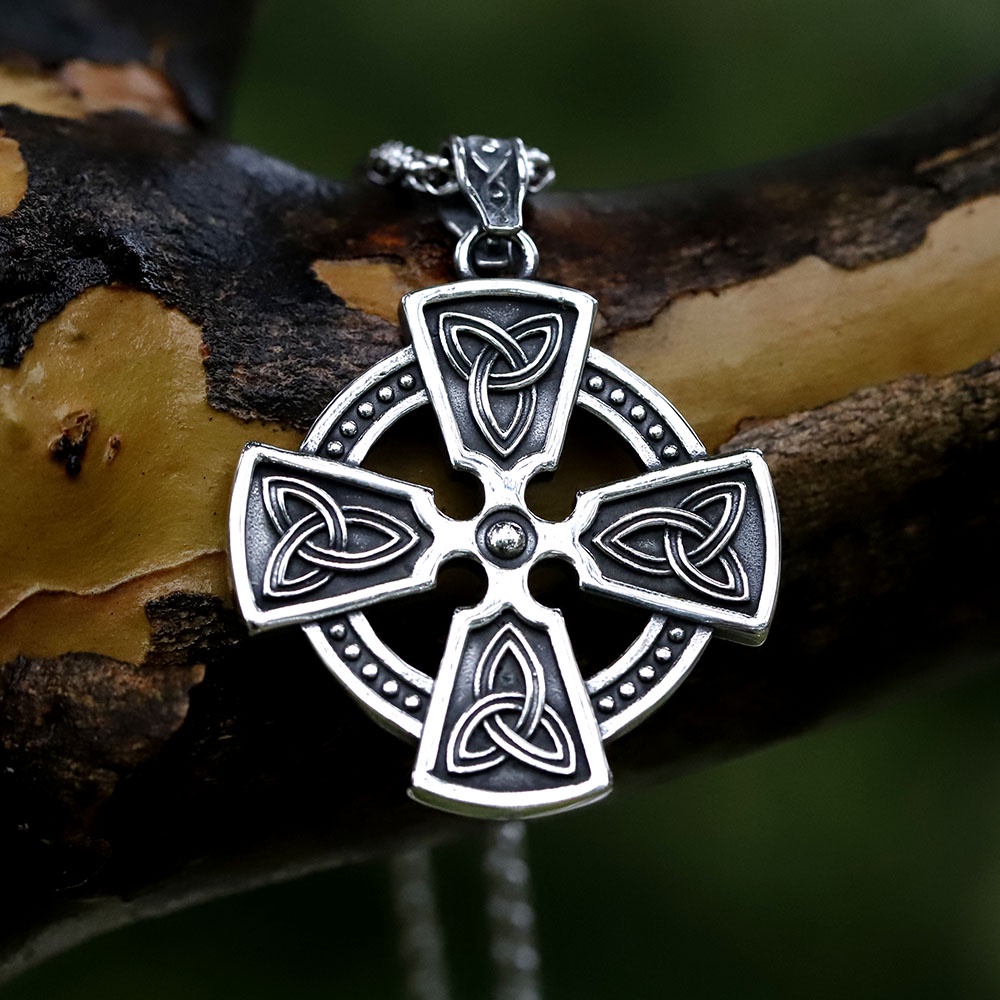 New Viking Punk Valknut Celtic Cross Kalung Liontin Fashion Pria Perhiasan