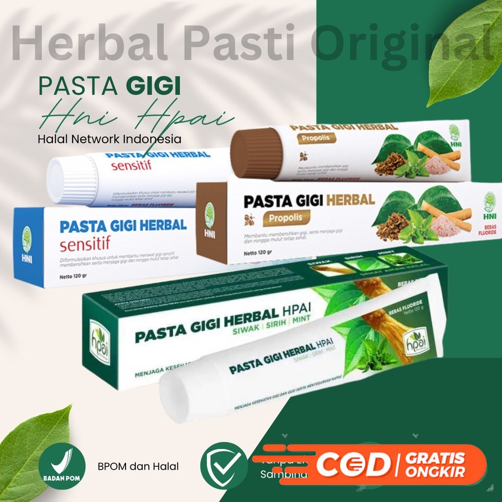 PASTA GIGI HERBAL Siwak & Mint - PGH Cengkeh - PGH Propolis - PGH Sensitif - HNI HPAI - Original HNI