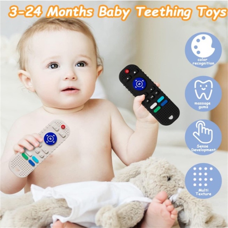 Bayi Tumbuh Gigi Remote Tahan Lama Mainan Bayi Remote Control Mainan Mengunyah Mainan Sensorik Edukasi Dini Untuk Bayi Tumbuh Gigi