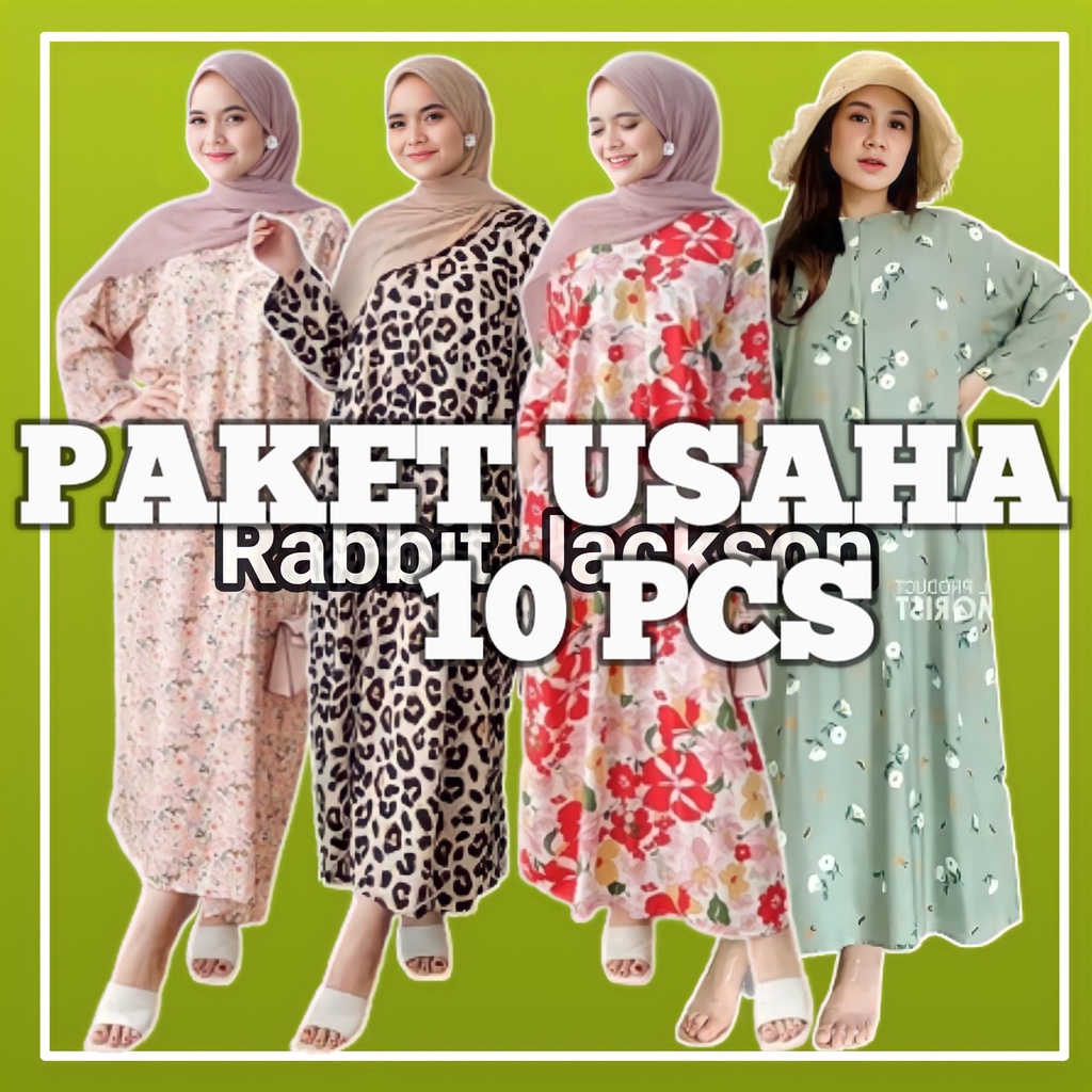 10 PCS PAKET USAHA GROSIR GAMIS LENGAN PANJANG