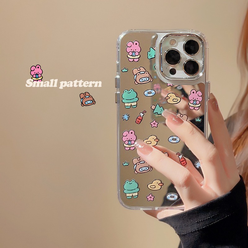 Small Animals Pattern Soft TPU Case HP iP iPhone 11 12 13 14 Pro Max Plating FTD Girl Woman Casing Apple