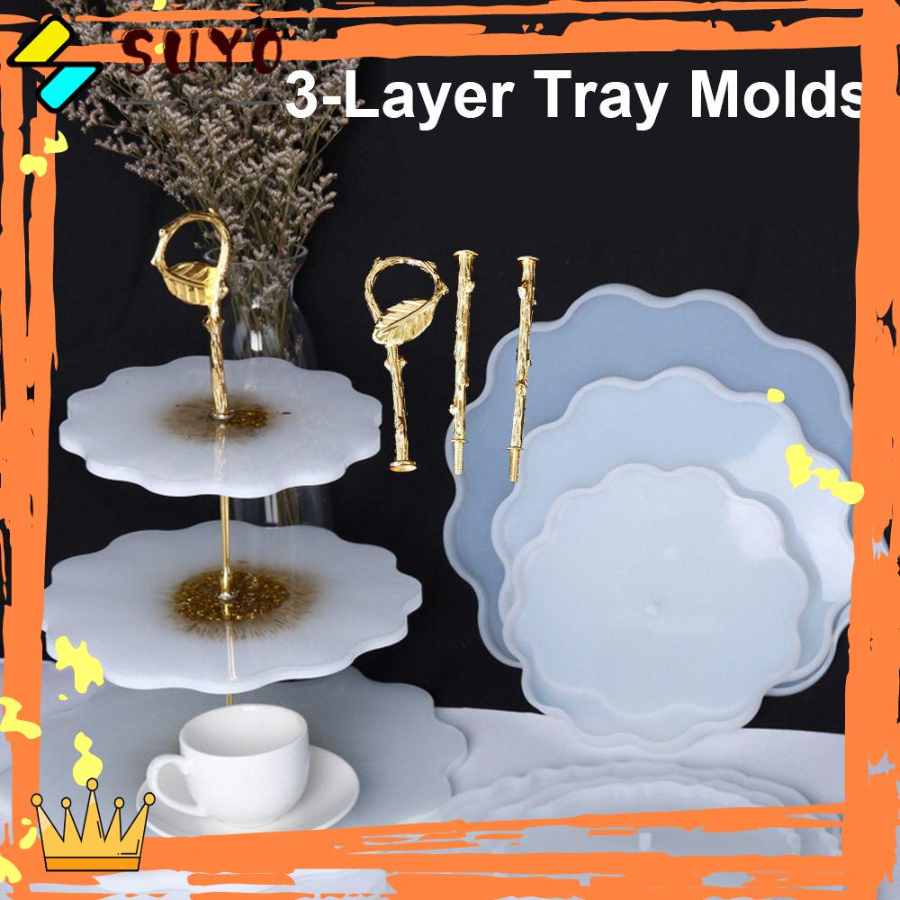 Suyo Cetakan Cor Resin Epoxy Clay Tool Pendant Agate Silicone Coaster