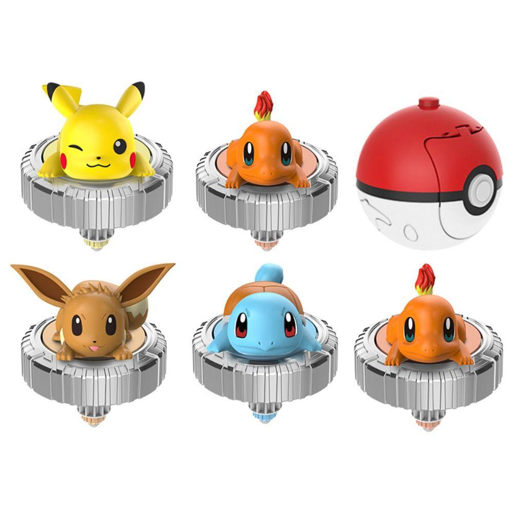 【 ELEGANT 】 Pokemon Rotary Gyro Kartun Anak-Anak Hadiah Berputar Permainan Permainan Permainan Permainan Anak-Anak Logam Gyro Mainan Interaktif Pokemon Action Figure