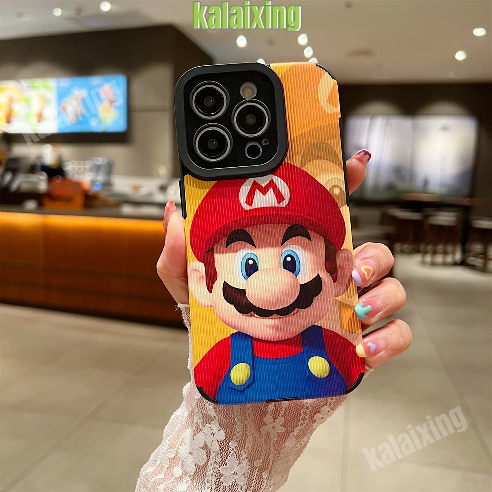 IPHONE Casing Kulit Super Mario Untuk Iphone11 12 13 14 Pro Max14 Plus Xs Max X XR 7 8 Plus Sarung Belakang Lembut