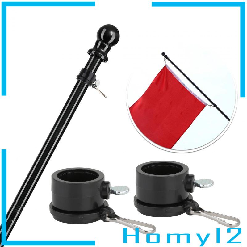 [HOMYL2] 2pcs Tangles Gratis Klip Tiang Bendera Pengganti Cincin Pasang Tiang Bendera Tahan Lama