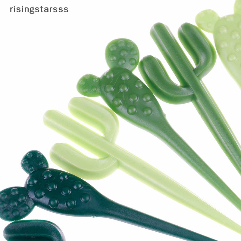 Rsid Span-new 6pcs /pack Garpu Buah Kaktus Dessert Forks Tusuk Gigi Peralatan Makan Anak Food Picks Jelly