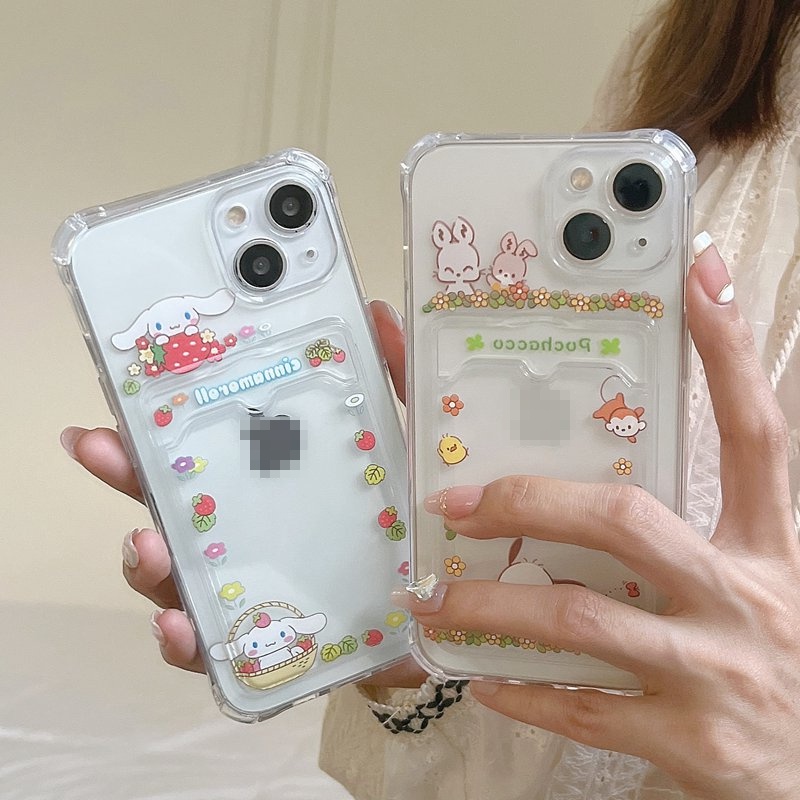 Card Case Cinnamoroll &amp; Pochacco Soft Case HP iP iPhone 14 13 12 11 Pro X XS XR Max 7 8 + Plus FTD Casing Apple