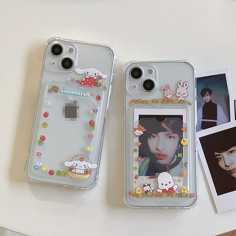 Card Case Cinnamoroll &amp; Pochacco Soft Case HP iP iPhone 14 13 12 11 Pro X XS XR Max 7 8 + Plus FTD Casing Apple