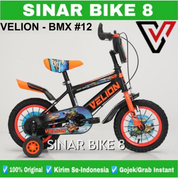 Sepeda Anak Laki Ukuran 12 Inch BMX VELION Untuk usia 2-3 Tahun