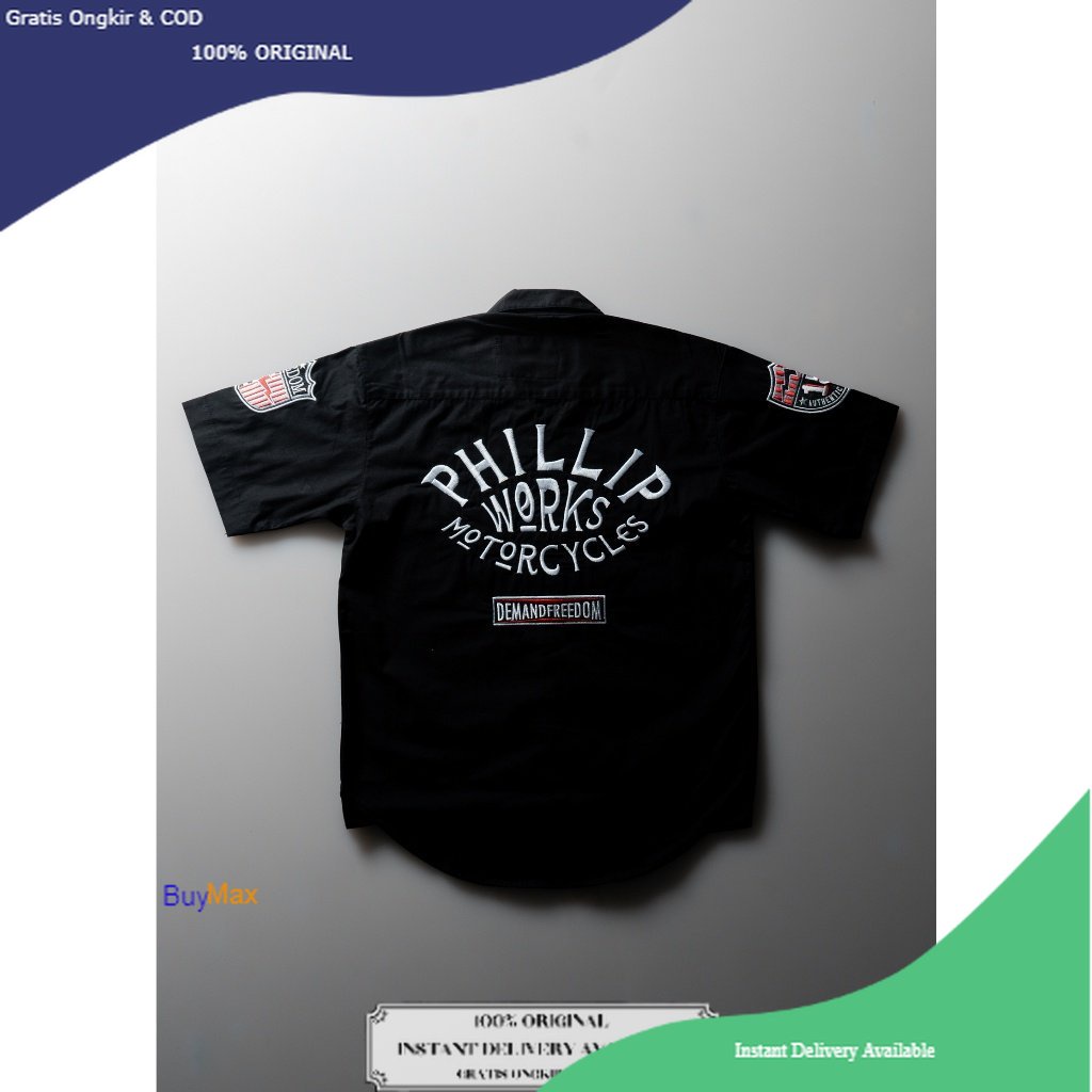 Phillipworks Cheveron Black Workshirt Overshirt / BuyMax / Phillip Works / Kemeja PhillipWorks