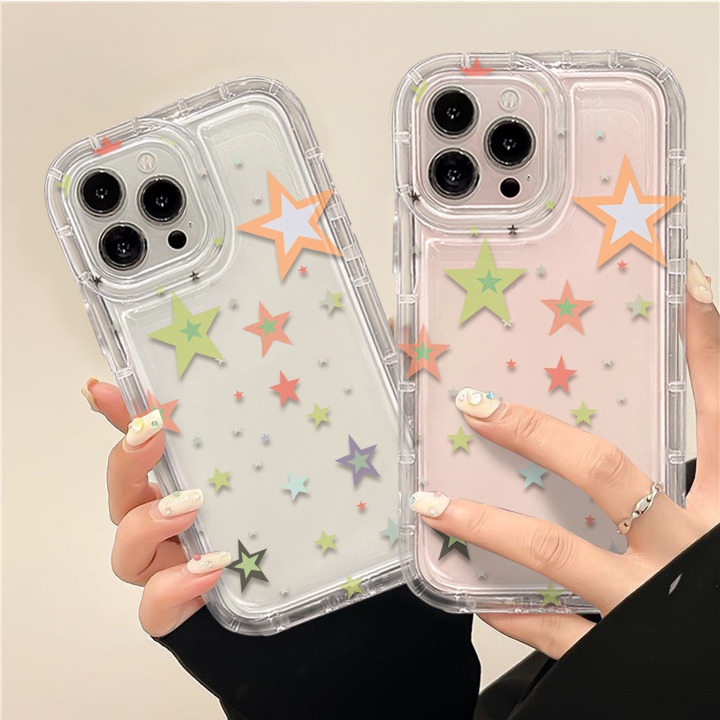 IPHONE Bintang Casing Ponsel Lembut Kompatibel Untuk Iphone14 13 11 12 Pro XS Max X Xr7 +8 Plus Casing TPU Silikon Shockproof Cover