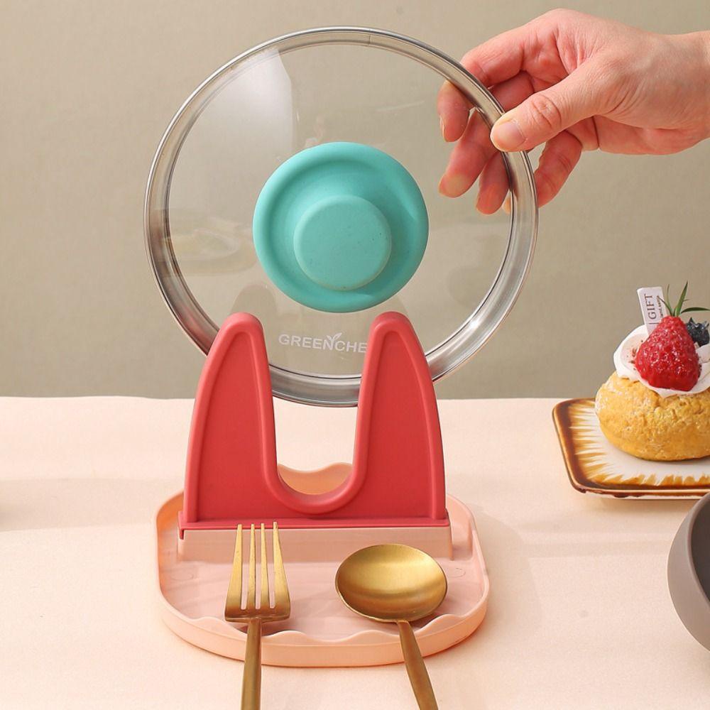 Rebuy Spoon Rest Organizer Plastik Warna-Warni Tutup Rak Shelf Utensil Rest Untuk Dapur