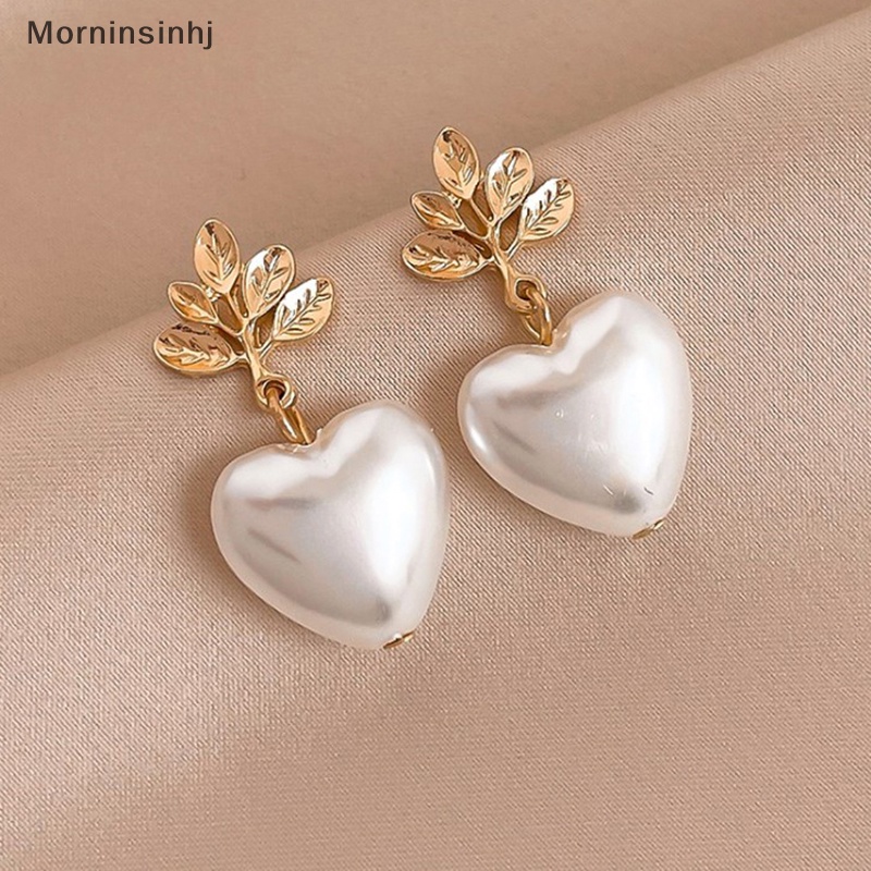 Mornin Peach Heart Leaves Pearls and A Niche Temperament Anting Desain Serbaguna Dan Canggih Sederhana Dan Modis id