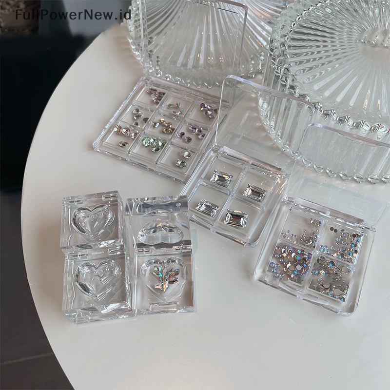 Power Nail Tip Box4 /9 Grids Tempat Penyimpanan Kosong Nail Art Organizer Container Box ID