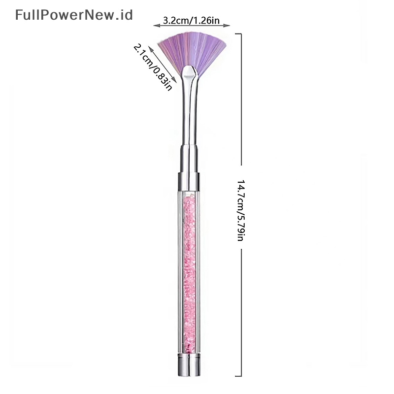 Power Fan Bentuk Gradiasi Kuku Glitter Bubuk Remover Brush Nail Art Drawing Pen Tools ID