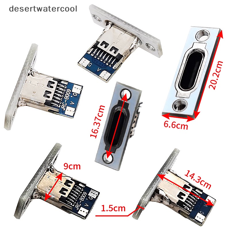 Deid Charging Port USB Type C Socket Connector 2Pin 2P 4P Waterproof Strip Line Sambungan Solder Female Connector Jack Martijn